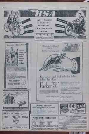    veri Bahife 8 AKŞAM 18 Haziran 1948 İngiliz Bisiklet ve Motosiklet İmalâtında En Başta Gelen Marka OTEL A.Ş, OTOMOBİL...