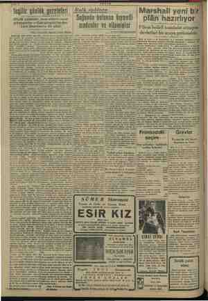  “İngiliz günlük gazeteleri 222 -| Marshall yeni eüyük gazötdle masrafları nası | S0ğANda hulunan kıymetli | plân hazırlıyor.