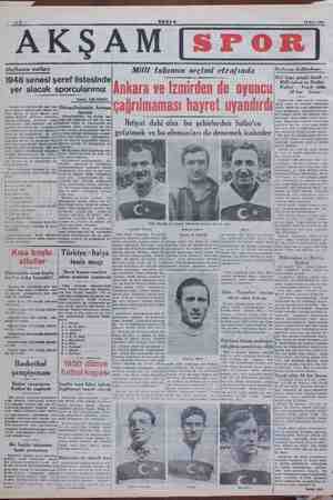    © tüfe 8 SEŞAM 13 Mart 1949 AKŞAM(|sSPOR)| Haftanın notları -1948 senesi şeref listesinde) yer alacak sporcularımız ide...
