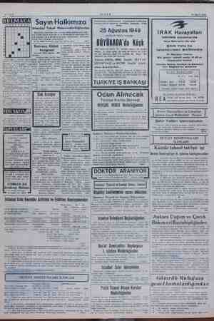    Site 8 i AKŞAM 31 Mayıs 1949 — H Ikımıza | Bankamızın kuruluşunun Yirmibeşinci Yıldönlüneü a ın a Iğ münasebetiyle tasarruf