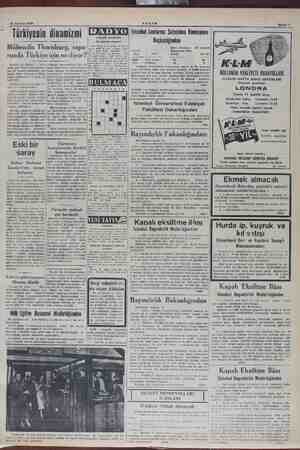    25 Haziran 1949 Türkiyenin dinamizmi ANKARA RADYOSU Mühendis Thornburg, rapo-... runda Türkiye için ne diyor? Nevyork 24