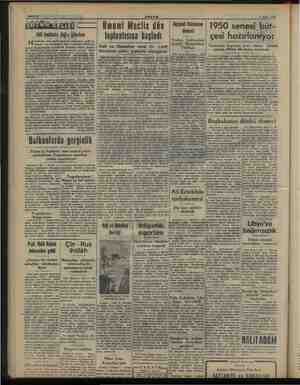  Umumi Mecliş dün | bssettacnn | 1950 senesi büt- Miteninta değe üzen | toplantısına başladı — | çesi hazırlanıyor azırlanan
