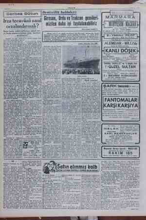    — Sahife 6 m A e Serbes sütun 2 Giresun, Ordu ve Trabzon gemileri- za adamak? zen dha yi fayilaabir Sayın Cemil PARMAN'a