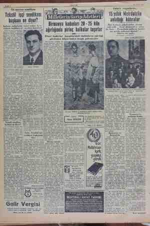    A Mr Sahife 4 16 Aralık 1949 Yataklı Yataklı vagonlarda. to yıllık Metrdotelin anlattığı hatıralar İlk işveren sendikası