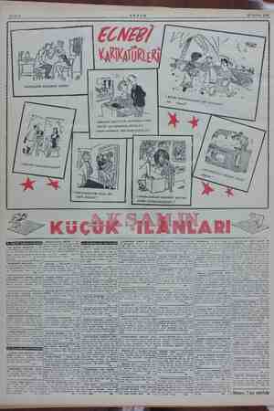    Sahife 6 AKŞAM 26 Haziran 1950 KADINLARDA SÜSLENME MERAK? —8Avm 3 PoR7 < 7) AKALLARIM Gor w Kaçap LEUZDyR 7 Ee ARKAMA GEÇİP