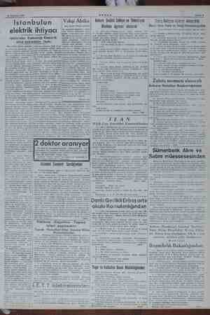  Gmc... A 26 Temmuz 1950 AKŞAM Sahife 7 Istanbulun elektrik ihtiyacı işletmeler Bakanlığı Elektrik etüd dairesinin izahı...