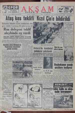  SABA 33 — No. 11592 — Flatı her yerde 10 kuruştur. PAZAR 14 Ocak 1951 YON AM POSTASI Sahibi: 2 PASLANMAZ» OYULMUŞ IT G3 Og de