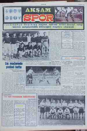  10 Şubat 1951 renerbahçe-Beşikta ? maçının neticesi birinci devreyi hangi takımın şampiyonlukla bitireceğini meydana...