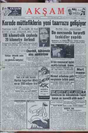  yam Sene 33 — No, 11632 CUMA 23 Şubat 1951 Korede müttefiklerin yeni taarruzu eli Taarruzun hedefi 40 bin kişilik bir Kızıl!