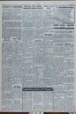    12 Nisan 1851) Truman bu sabah radyoda izahat verdi (Baş tarafı 1 inci sahifede) Biletçye b rakam otobüs ! “d,.nun...