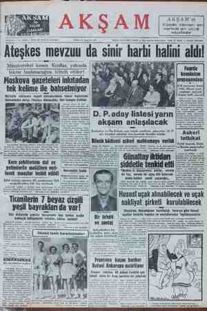 Akşam Gazetesi 24 Ağustos 1951 kapağı