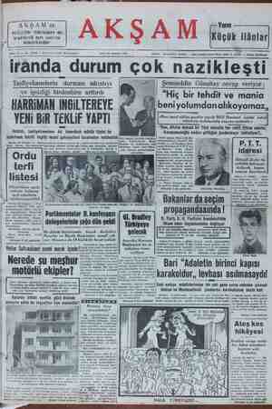 Akşam Gazetesi 28 Ağustos 1951 kapağı