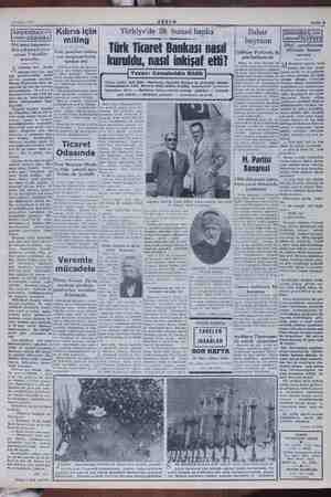    Sahife $ 14 Mayıs 1952 Kıbrıs için Türkiye'de ilk hususi banka -- Bahar miting bayramı iler Siir mitin ak en vazgeçmelerini