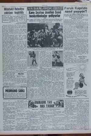 Sayfa: 4 31 Temmuz 1952 Müstakil Belediye EE Faruk Kapride zabıtası teşkilâtı | Kara Şeytan denilen Zend nasıl yaşıyor? İlk