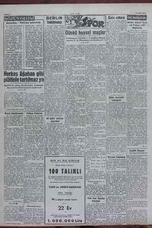    15 Şubat 1958 BERLİN Amerika - Türkiye yakınlığı konferansı hususi 1, Galatasaray lusporu 2 - Kaza rekoru dusu tasa- rısı