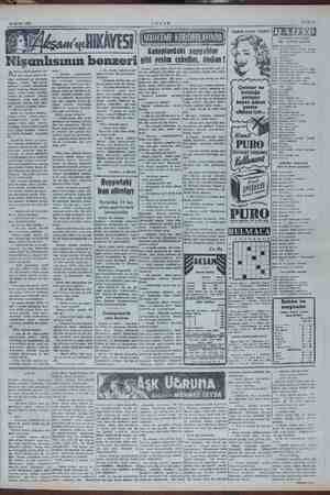    28 Şbuta 1954 Nisanlısının benzeri demek YE iline bir şey anlay: nna, o sabah gazeteyi eli ne alır alm: AKŞAM Sarışın, ufak