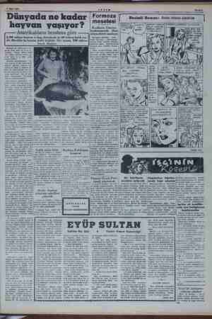  v7 Mart 1954 AEŞAM Dünyada ne kadar hayvan yasıyor? — Amerikalıların hesabına göre ie” milyar hayvan ve kuş, denizlerde de 60