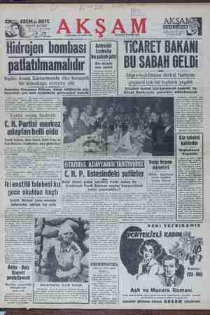    Mi Mi heran Wekoslamiz'a RŞAMBA :31 MART 1954 Hidrojen hombası patlatılmamalıdır Ingiliz Avam Kamarasında dün hararetli e