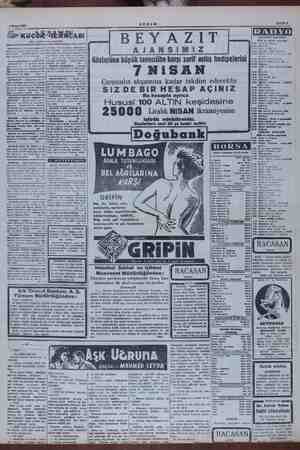    Şİ e NN e  GAMDSNDNNMINMMNNAMNM AKŞAM Sahife 7 İ> kü SK SAMINARI BEYA ZIT AJANSIMIZ İ NİSAN Sri Çarşamba akşamına kadar...