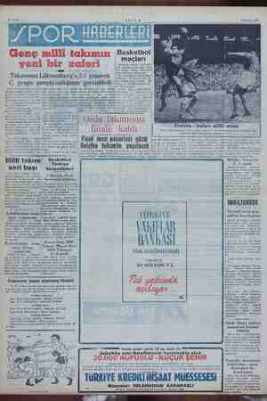    15 Nisan 1954 enç milli takımın |Basketbol maçları m m veni bir zaleri va $ söle bali maçlardan ili dü mm in akşam Teknik