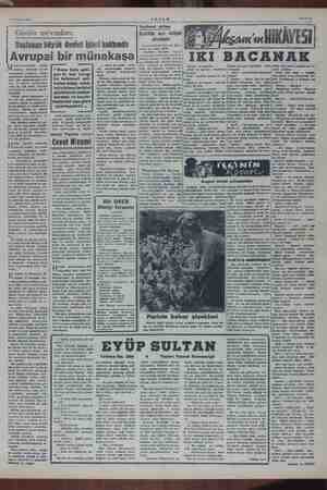    e Nisan 1954 AKŞAM Söhife 5 Günün mevzuları; Başlanan büyük devlet işleri hakkında Avrupai bir münakaşa Serbest sütun...