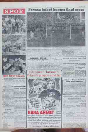    yıs 1954 Sahife 8 21 Mayıs 195 Fransa futbol kupası final maçı | | | Fransa”kupasını kazanan Nice takımının Marsilya...