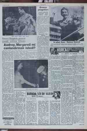  24 Haziran 1954 «Roma tatilleri, filminde Audrey Prenses Margarete görmesi yasak edilen filmde Audrey, Margareli mi :...
