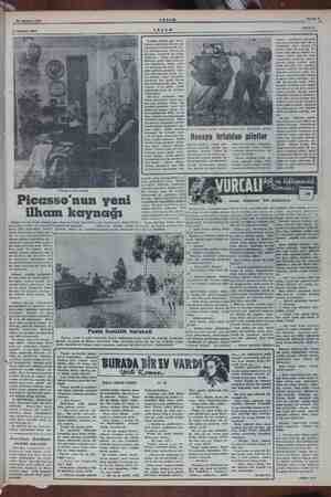    i ; 7 Mörüyordu. 26 Ağustos 1954 AKŞAM ia Sahife e AEKŞAM — Sahie gi günden güne hızlı- ll Min adığı geli Picasso ve yeni