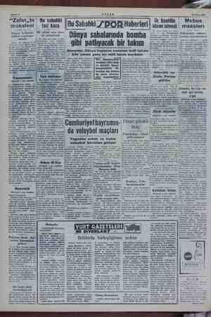   Sahife 2 AKŞAM pe 21 Ekim 1954 “Zafer,,in makalesi Gazete hakkında takibat yapılması istendi “Dün Abdi Bu sabahk feci kaza