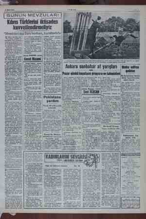    22 Ekim 1954 GÜNÜN MEVZULARI | Kıbrıs Türklerini iktisaden kuvvetlendirmeliyiz “Memleket dışı Türk a kurulmalıdır) Fülmemiş