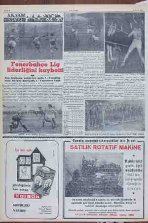     AKŞAM 22 Kasım 1954 Sahife 8 ie e 5 Fenerbahçe - Vefa maçında havada bir mücadele e - maçı ll ile Fener- İkinci de reyi