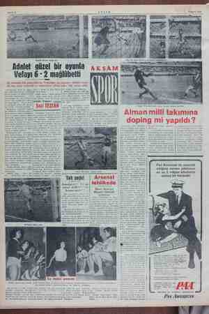     2 Aralık 1954 Sahife 8 İlk devreyi 2-0 Adaletli Erolun attığı gol galip'bitiren Vefalılar-gevşeyince Adalet ener- st jik