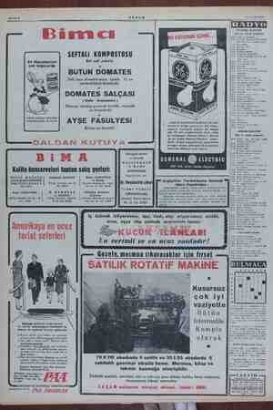  : 12 Aralık 1954 ZKŞAM Sahife 6 v B3 ina <ci —ğ ev urunun içine... e 11,00 ii Belediye iye e varı konserinin naklen ya, i ama