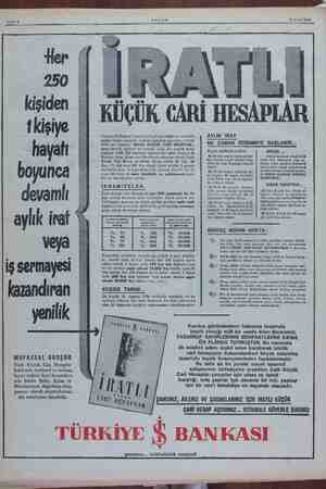    "a AKŞAM 21 Aralık 1954 dd iz Türkiye İŞ Bankası, a abilere uygun ve menfaatli Sahife 6 N ep 250 kişiden 1kişiye hayafı...