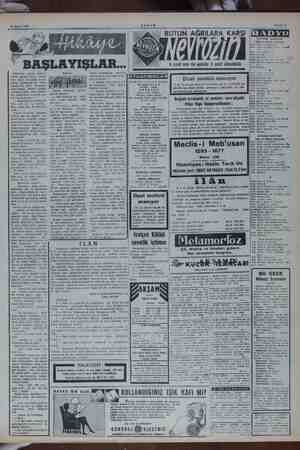  ed | 14 Mart 1955 BAŞ AYIŞLAR... /, BUTÜN AĞRILARA KARŞI Sahife 7 e ve si aga ğle v im programı 1221 Açıhş ve ti Yy 1330 Dans