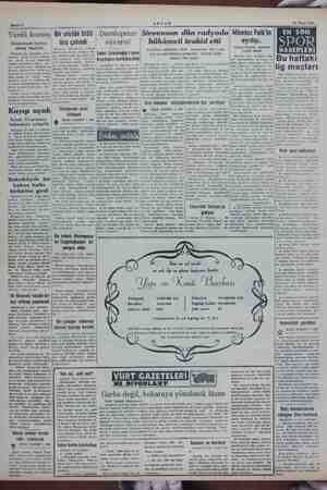    Sahife 2 AKŞAM 12 Nisan 1955 .. .. ni .. .. , ap Yünlü kumaş! Bir otelde 5150 | Dumlupınar Stevenson dün radyoda Mümtaz...