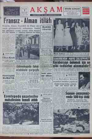 Akşam Gazetesi May 1, 1955 kapağı