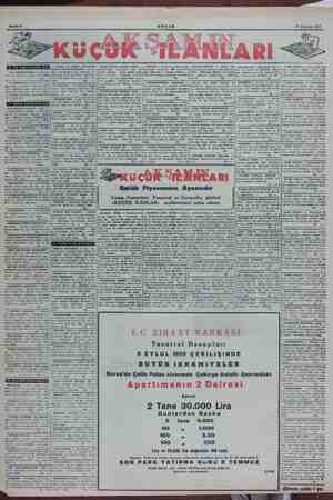  17 Haziran 1955 LİSE MEZUNU GENÇ — resi için kalem işi istiyor — Cihangirde ikişer İ Axuc ük SANIRLAR Emlâk Piyasasının...