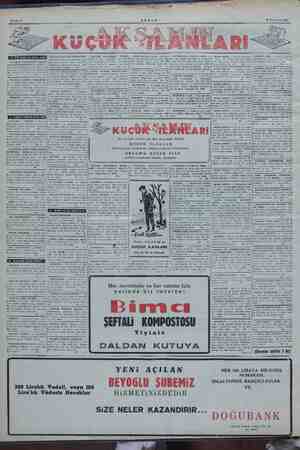  Sahife 6 6 Temmuz 1955 APARTIMAN Osmanböy o ve dali DAKTİLO O ANIYOR — nede çalışacak bir d itle tiyacımız vardır. Müracaat S