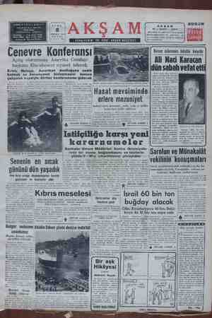 Akşam Gazetesi July 8, 1955 kapağı