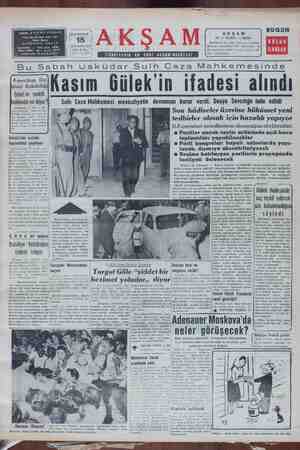 Akşam Gazetesi 15 Ağustos 1955 kapağı
