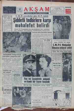 Akşam Gazetesi 21 Ağustos 1955 kapağı