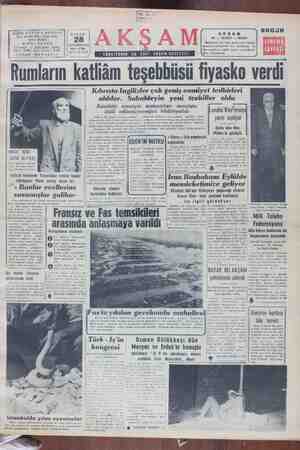 Akşam Gazetesi 28 Ağustos 1955 kapağı