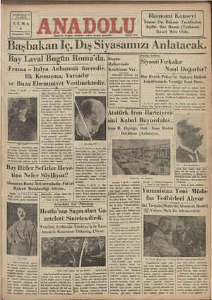 Anadolu Gazetesi 4 Ocak 1935 kapağı