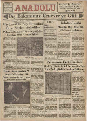 Anadolu Gazetesi 9 Ocak 1935 kapağı