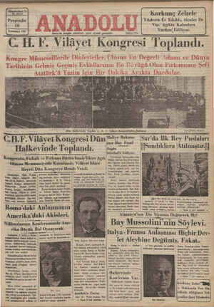Anadolu Gazetesi 10 Ocak 1935 kapağı