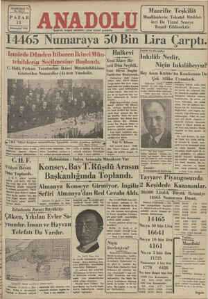 Anadolu Gazetesi 13 Ocak 1935 kapağı