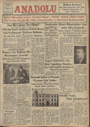 Anadolu Gazetesi 14 Ocak 1935 kapağı