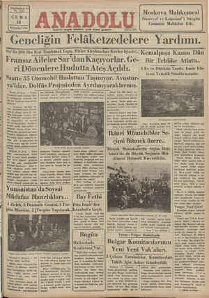 Anadolu Gazetesi 18 Ocak 1935 kapağı