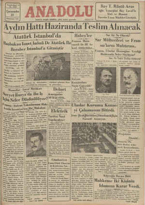 Anadolu Gazetesi 23 Ocak 1935 kapağı